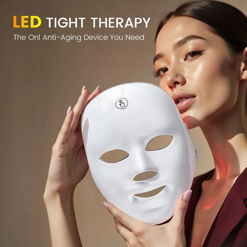 LumiGlow LED-masker in gebruik